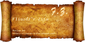 Fliszár Zita névjegykártya